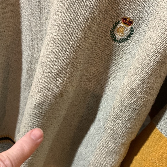 Purple and Yellow Color Block Crewneck Sweater - Picture 6 of 6